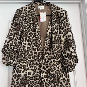 Copper Key Leopard Print Blazer
